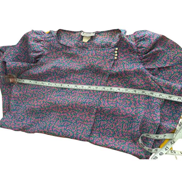 Y2K vintage 80s Bill Berman Jodi Schwartz Flora Button Front Dress Size 9 - Picture 8 of 11